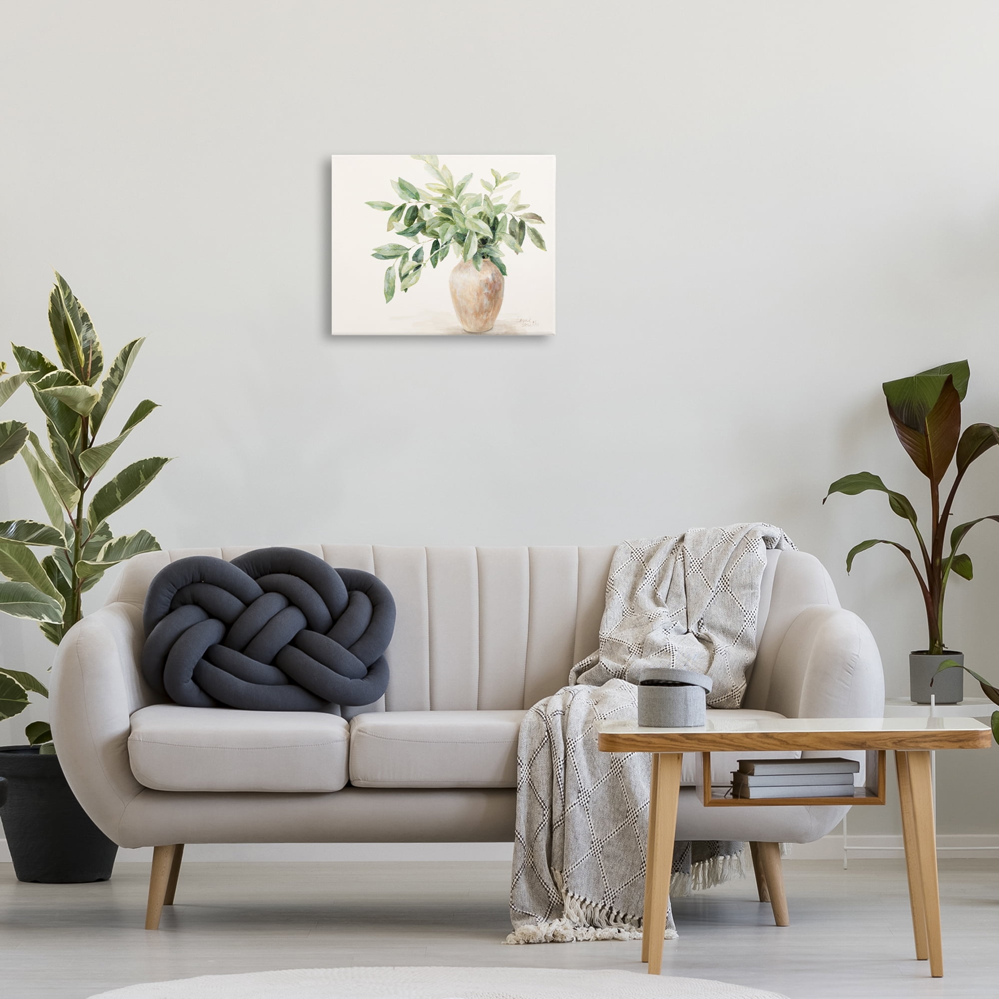 Stupell Industries Ivy Potted Plant Botanical & Floral Painting Gallery Wrapped Canvas Art Print Wall Art, 20 x 16