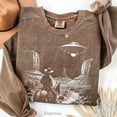 thumbnail image 3 of Cowboy and UFO Graphic Sweatshirt | Western Desert Vintage Pullover, 3 of 8