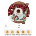 thumbnail image 6 of 15 Inch Round Placemats Set of 6, Red Plaid Christmas Non Slip Heat Insulation PP Table Mats, Gnomes Xmas Tree Snowflake Gifts Retro Washable Place Mats for Kitchen Dining Party Table Decor, 6 of 7