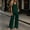 New-Army Green, variant on PNTUTB Women's Two Piece Set Sleeveless Scoop Neck Top Elastic Waist Wide Leg Pants with Pocket Solid Color Casual Comfort Trendy Outfit Sets