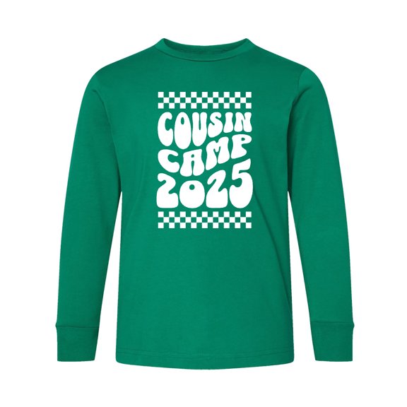 Inktastic Cousin Camp 2025 Long Sleeve Youth T-Shirt