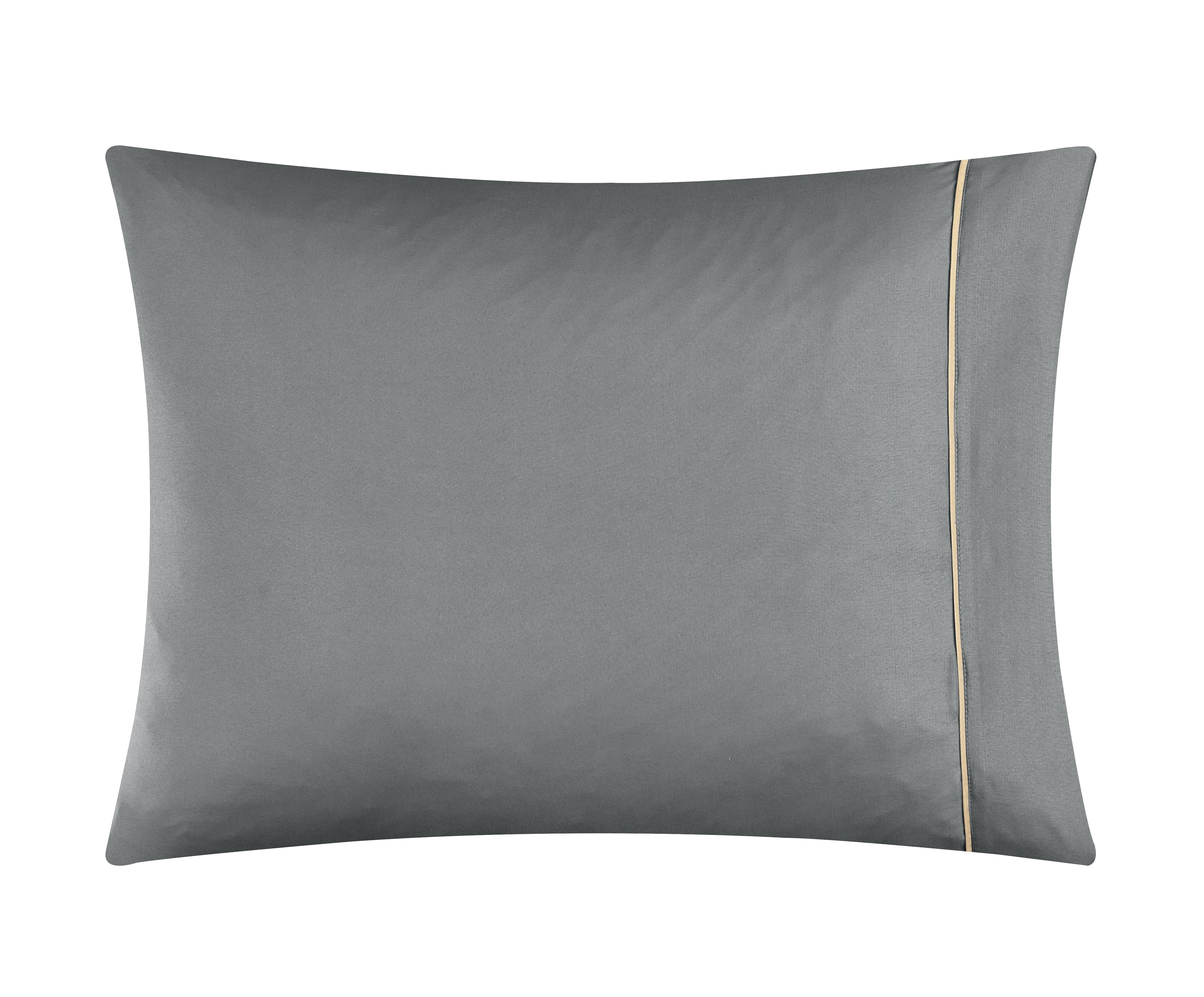 Casa 7-Piece Solid Reversible Comforter Set With Bonus Sheets, Charcoal, Queen