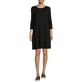 thumbnail image 3 of Time and Tru Women's Knit Dress with 3/4-Length Sleeves, 3 of 5