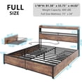 thumbnail image 2 of Gyfimoie Full Bed Frame with 4 Storage Drawers, LED Bed Frame with Wireless Charging & Outlets & USB & Type-C Port, Metal Platform Bed Frame with 2-Tier Storage Headboard, No Box Spring Needed(Full), 2 of 8