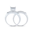 thumbnail image 4 of FB Jewels Sterling Silver Round Diamond Square Bridal Wedding Ring Band Set 1/5 Cttw, 4 of 4