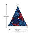 thumbnail image 3 of KLL Christmas Hats for Adults Plush Red White Blue Fireworks Print Santa Hat Xmas Fluffy Santa Claus Hat for Women Men, 3 of 6