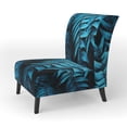 thumbnail image 3 of Designart "Whimsy Among Turquoise Ferns I" Blue Ferns Upholstered Accent Chair - Modern Arm Chair For Living Room, 3 of 7