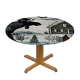 thumbnail image 3 of Orinice Moose Dog Farm House Round Table Cover Stain Resistant Washable Indoor Outdoor Tablecloth Kitchen Dining Wedding Parties 100% Polyester Fiber 54-58, 3 of 8