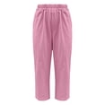 thumbnail image 4 of Jxximdong Cargo Pants for Women, Pocket Cotton Linen Fashion Solid Color Pants Slim Casual Long Pants, Pink Womens Casual Trousers, 4 of 5