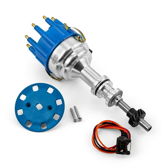 Speedmaster PCE376.1222.02 Compatible with Ford 351c Cleveland 460 8020 Series Pro Billet Ready to Run Distributor [Blue]