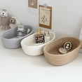 thumbnail image 4 of Large Woven Basket for Organizing, Large Rope Basket for Toy Cotton Round Storage Kids Baby Dog Cat Gifts, 11.8 x 6.7 x 3.5 Inch, 4 of 9
