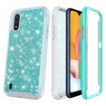 thumbnail image 4 of Value Pack and for Samsung Galaxy A01 015 Case Phone Case Dual Layer Glitter Full-Body Rugged Clear Back Case Drop Resistant Shockproof Case with Built In Screen Protector (Teal), 4 of 4