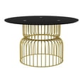 thumbnail image 3 of Furniture of America Meza 5-Piece Metal Dining Table Set in Gold and White, 3 of 7