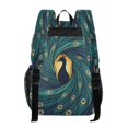 thumbnail image 3 of PVC Transparent Backpacks Clear Backpack for Travel and Outings Swirling Tail Feathers, 3 of 7
