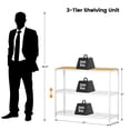 thumbnail image 5 of Homeiju 3-Tier Kitchen Storage Shelf, 41" Wide Adjustable Standing Metal Shelving Unit with Removable Wooden Boards, Heavy Duty for Pantry, Bathroom, Garage, Entryway, Plant Stand, White, 5 of 5