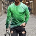 thumbnail image 2 of DeHolifer Mens Sweatshirts Plus Size Long Sleeve Crewneck Line Printed Sweatshirts Loose Casual Fashion Pullover Tops Green XL, 2 of 5
