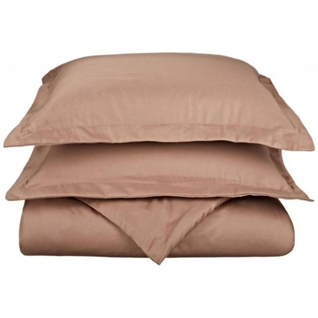Cotton Rich 800 Thread Count Solid Duvet Cover Set Full/Queen-Taupe