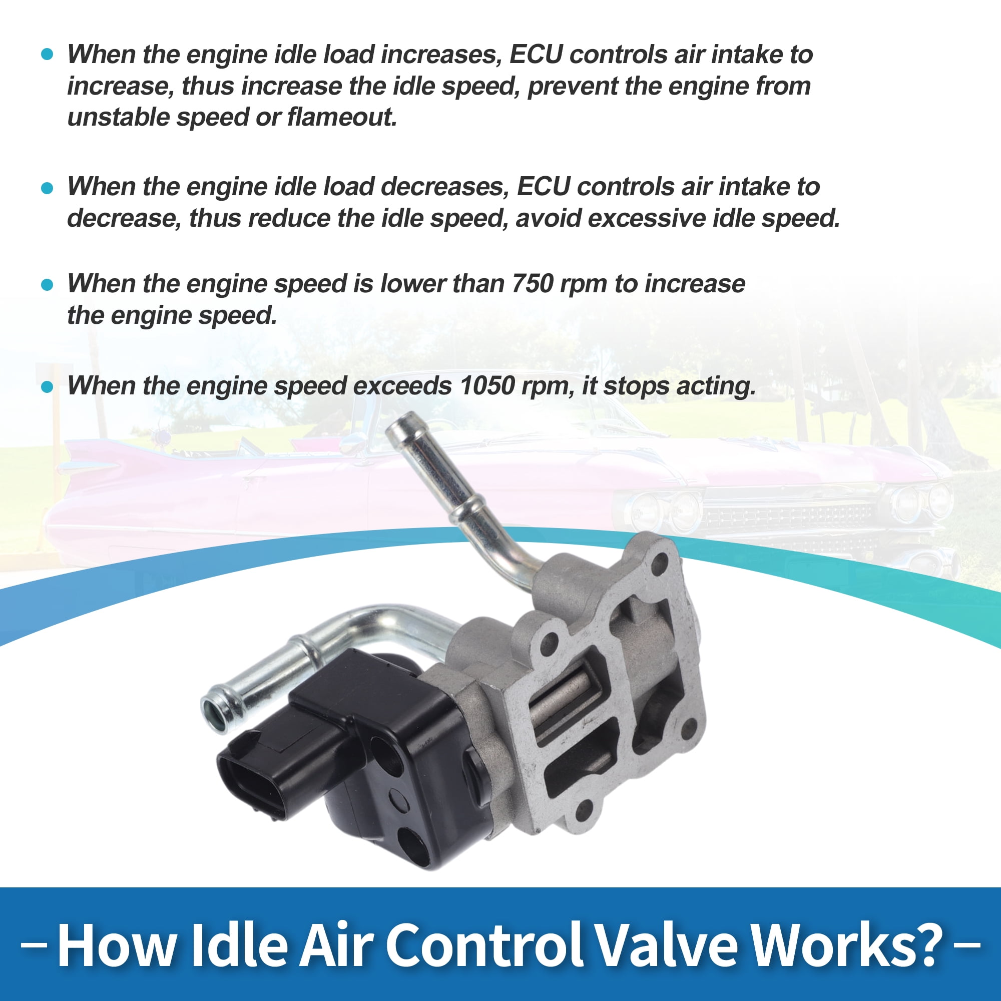 Unique Bargains Car Idle Air Control Valve for Toyota Camry 1994-1995 Replace No.222700A010 IACV Idle Motor Idle Air Control Valve for Stable Engine Operation