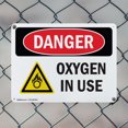 thumbnail image 5 of (2 Pack) Oxygen In Use OSHA Danger Sign 14 Inch X 10 Inch Indoor / Outdoor Rust-Free Aluminum Metal Signs for Workplace, Workshop, and Construction Site, Made in the USA, 5 of 8