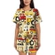 thumbnail image 1 of Fotbe Vehicles Conjunto de Pijama Estampado para Mujer, 2 Piezas, Ropa de Dormir con Camiseta de Manga Corta y Shorts Suaves-Small, 1 of 6