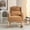 khaki, variant on Teddy Fabric Rocking Chair, Ergonomic Rocking Chair with Wood Legs & Side Pocket, Cozy for Living Room,Ivory white