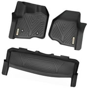 Ledkingdomus Floor Mats for 2012-2016 Ford F-250 F-350 F-450 Super CrewCab Waterproof Liner