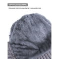 thumbnail image 5 of BadPiggies Womens Winter Beanie Scarf Mask Set, 3-in-1 Cozy Fleece Lined Knit Pompom Hat with Ear Flaps Windproof Neck Warmer (Gray), 5 of 6