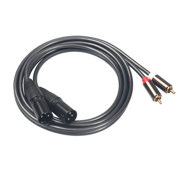 Dual RCA Male to XLR Male Cable 2 XLR to 2 RCA Plug Adapter HIFI Stereo Audio Extension Cable