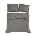 thumbnail image 4 of Cannon 200 Thread Count Percale Oversized Comforter Set Grey Cotton 3-Piece Full/Queen Comforter Set, solid color themed, for Men and Women, OEKO-TEX Certified Confidence, 4 of 6