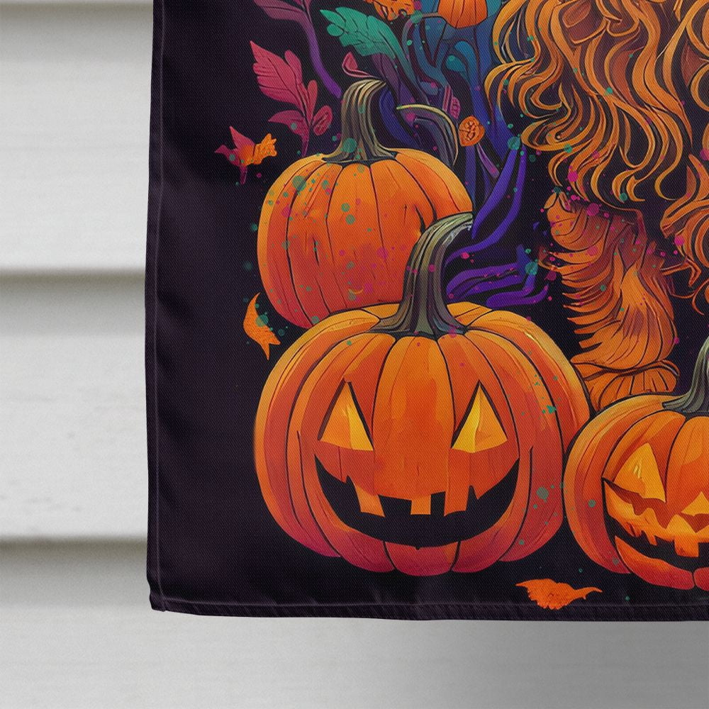 Halloween Cocker Spaniel Dog House Flag 28x40IN Double-Sided Polyester Decorative Sleeve Pole Flag for Outdoor Home Garden
