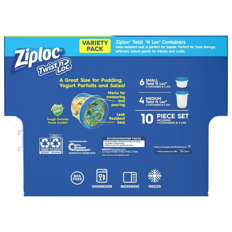 Ziploc® Polypropylene Twist' n Loc Storage Container