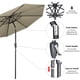 thumbnail image 4 of Yescom 9Ft UV50+ 3000PA Aluminum Patio Umbrella with Crank Tilt for Outdoor Table Sunshade Deck Yard Garden Pool, 4 of 11