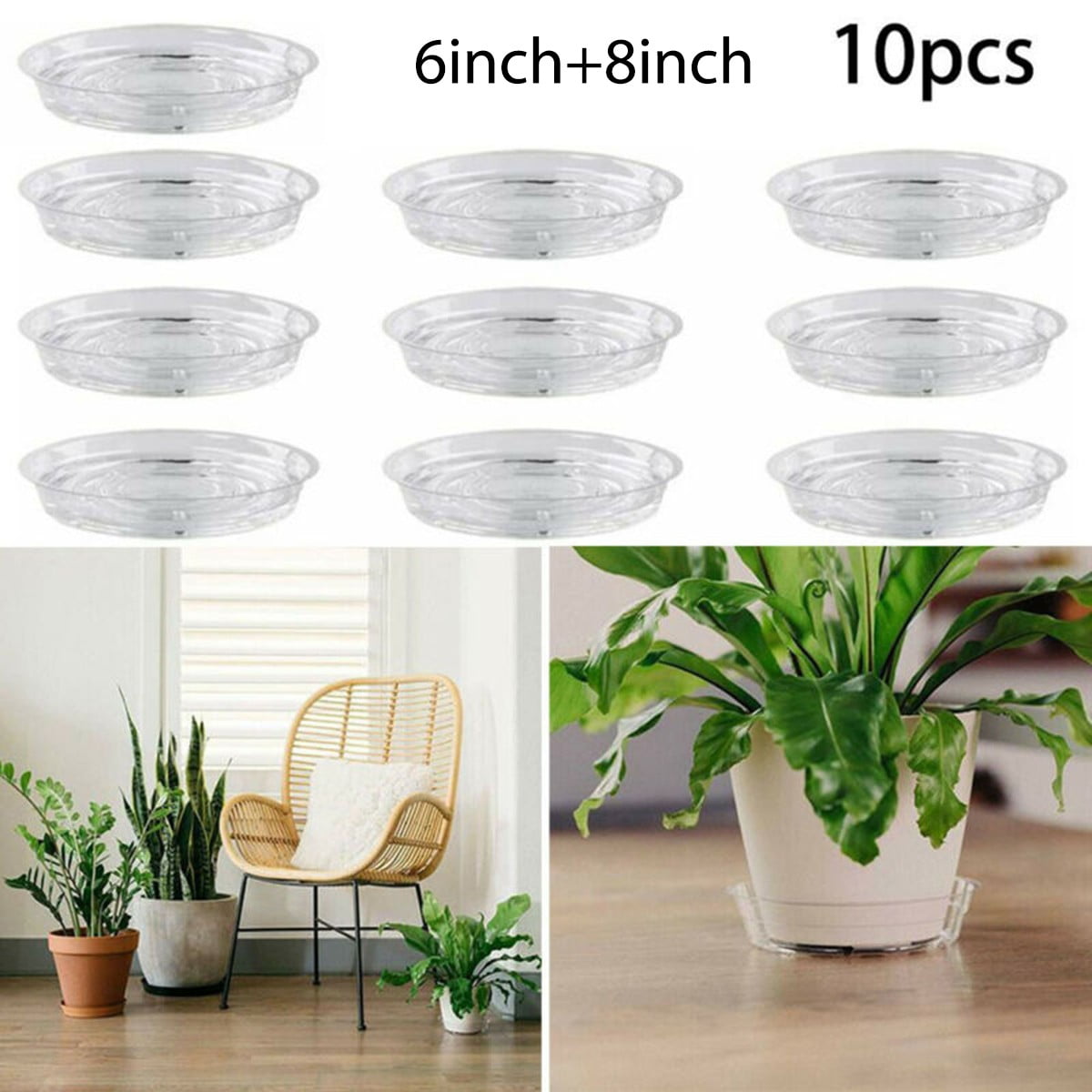 Plastic Plant Saucer Drip Trays Plate Dish For Indoor Flower Pots And Planters 