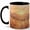 Black, variant on Golden Mountain Sunrise Coffee Mug, Warm Field Landscape Nature Design, 11 oz Ceramic Cup