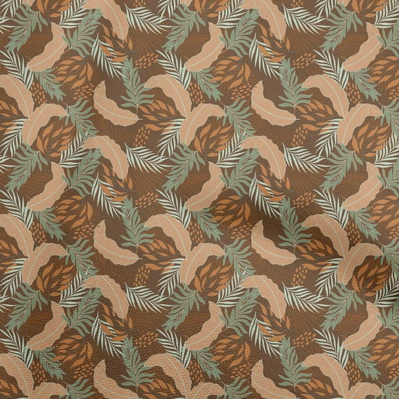 oneOone Silk Tabby Orange Fabric Tropical Leaf Sewing Fabric By The Yard Printed Diy Clothing Sewing Supplies 42 Inch Wide