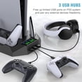 thumbnail image 5 of PS5 / PS5 Slim Stand and Cooling Station with Dual Controller Charging Station for PlayStation 5 Console, PS 5 Accessories Incl. Controller Charger, Cooling Fan, Headset Holder, 3 USB Hub, Screw, 5 of 13