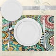 thumbnail image 3 of Ambesonne Retro Place Mats Set of 4, Oriental Hippie Motif, Standard Size, Multicolor, 3 of 6