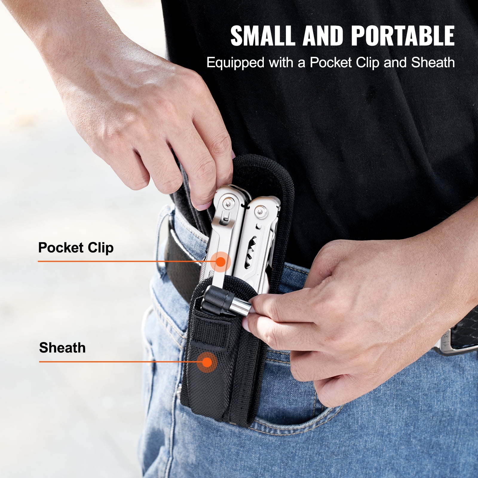 BENTISM 16 in 1 Camping Multi tool Pliers, Cutters, Knife, Scissors, Ruler, Screwdrivers, Wood Saw, Can Bottle Opener, with Safety Locking and Sheath, for Survival, Camping, Hunting and Hiking
