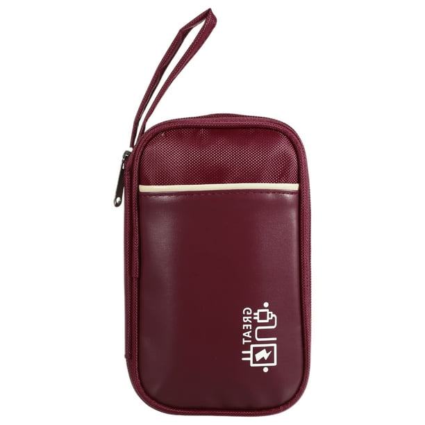 Organizador Electrónico de Viaje Unique Bargains para Cargador de Cable de Teléfono Rojo 7.48"x4.72"x1.38"