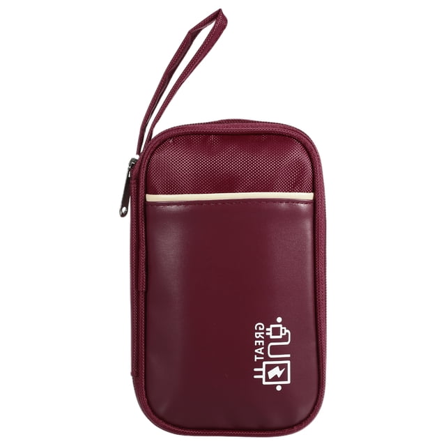 Organizador Electrónico de Viaje Unique Bargains para Cargador de Cable de Teléfono Rojo 7.48"x4.72"x1.38"