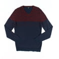 thumbnail image 2 of Alfani Mens Sweater Blue V-Neck Dash Block Colorblock   Red XL, 2 of 3