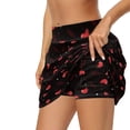 thumbnail image 5 of Uorisango Red Heart Women's Active Performance Skort Size XL Soft Polyester Spandex Fabric Tennis Golf Skirts for Women with Shorts with Pockets Breathable Stretchy Daily Wear, 5 of 7