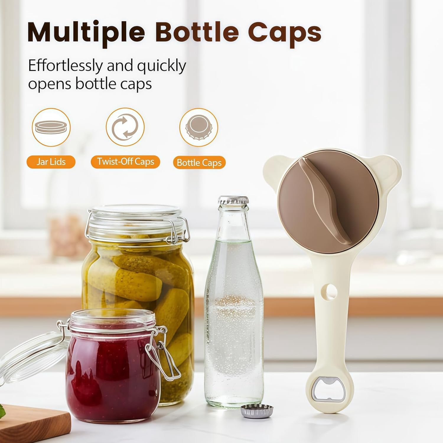 FRKSMD-Upgraded Jar Opener 4-in-1, Adjustable Jar Opener for Weak Hands & Bottle Opener, Fits Kitchen Jars, Bottles and Cans, Top Jar Openers for Seniors