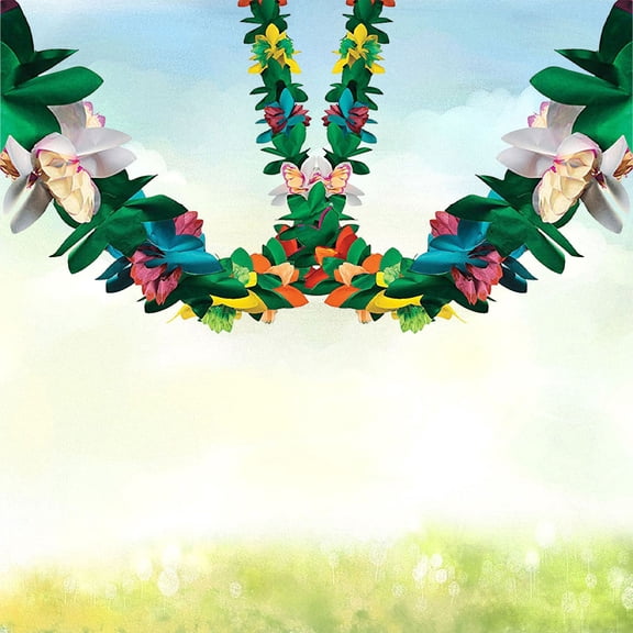 Minkissy 2-Pack Hawaiian Luau Party Banner with 3D Pull-Out Tissue Paper Flags for Tropical Beach and Party Decorations