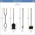 thumbnail image 2 of Minuteman International Ensemble d'Outils de Cheminée Sutton, Laiton Poli & Noir, 2 of 6