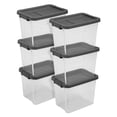 thumbnail image 1 of Sterilite 30 Qt Clear Plastic Storage Container Bin w/ Latch Lid, 18 Pack, 1 of 10