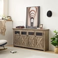 thumbnail image 3 of Roomfitters 68” Farmhouse Buffet Sideboard Cabinet with 4 Doors, Barn Design TV Stand, Coffee Bar, Wine Bar, Storage Cabinet for Dining Room, Gray Wash, 3 of 8