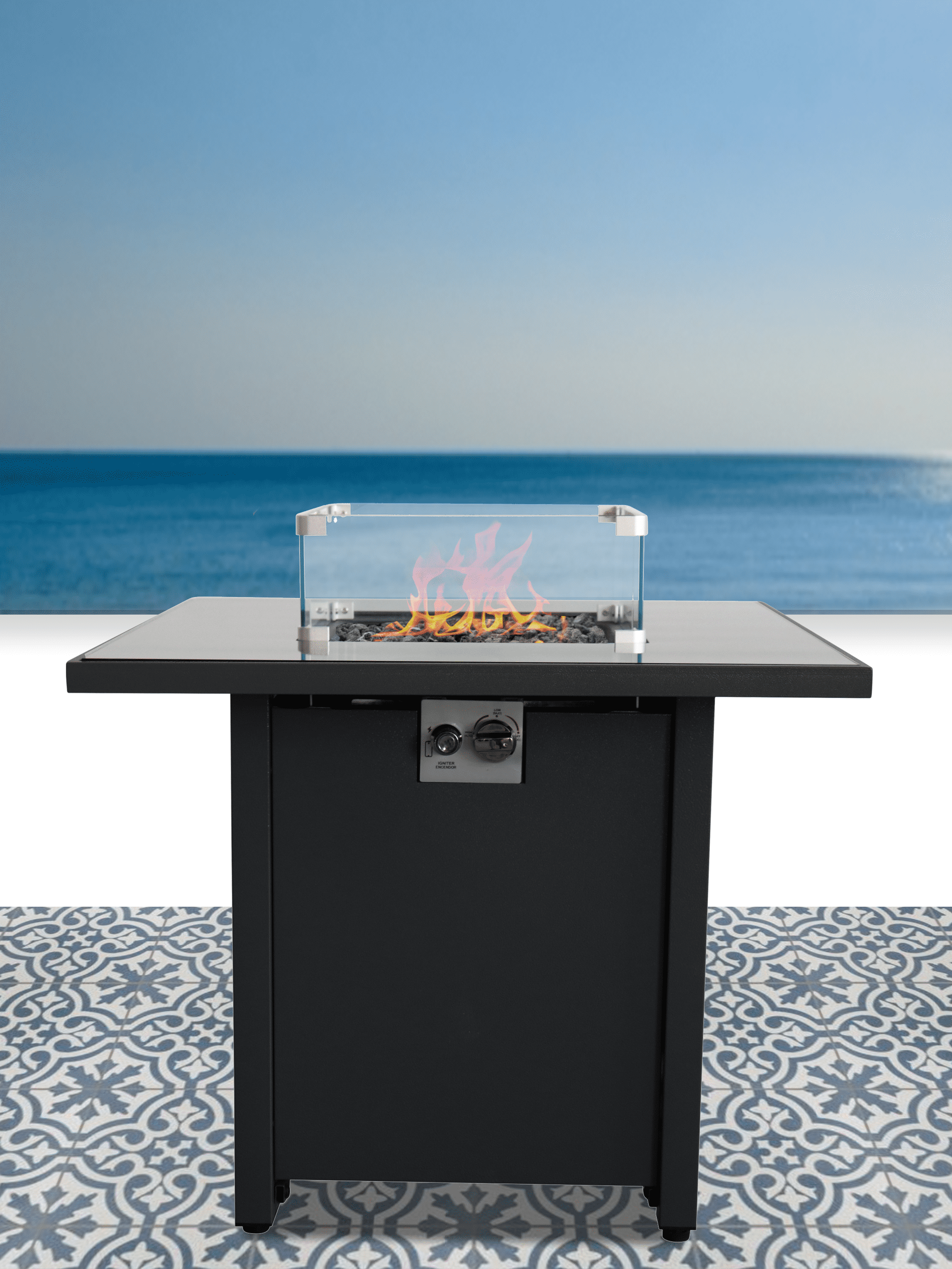 Tabletop Heater, Outdoor Fire Pit for Outdoor Home Garden Backyard Fireplace (30 Inch Steel Black Color), Black Patio Heater,Steel Outdoor Heater For Deck, Garden & Outdoor Heating