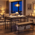 thumbnail image 2 of 43" Dining Room Table Set for 2-4, 4 Piece Wooden Kitchen Table Set with Bench and 2 Chairs with Storage Rack, Small Space and Breakfast Nook, Gray, 2 of 11