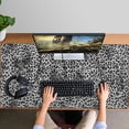 thumbnail image 4 of Long Mouse Pads for Desk,Black and Tan Leopard Print Desk Mats on Top Of Desks, Desk Mouse Pad Extra Large with 3mm Non-Slip Base and Stitched Edge for Gaming,Office,Work,Home 47.3"x23.6", 4 of 6